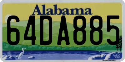 AL license plate 64DA885