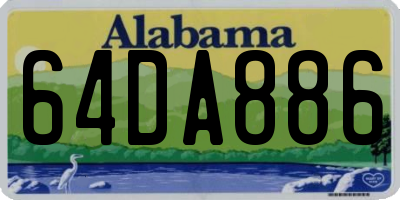 AL license plate 64DA886