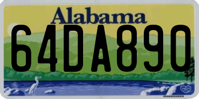 AL license plate 64DA890