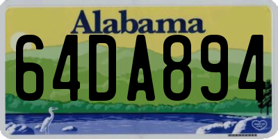 AL license plate 64DA894
