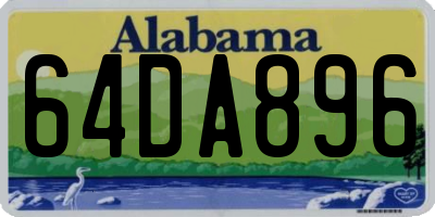 AL license plate 64DA896