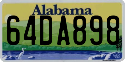 AL license plate 64DA898