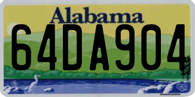 AL license plate 64DA904