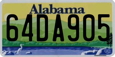 AL license plate 64DA905