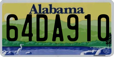 AL license plate 64DA910