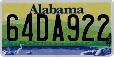AL license plate 64DA922