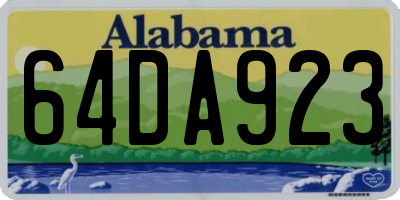 AL license plate 64DA923