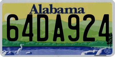 AL license plate 64DA924