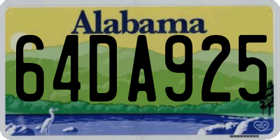 AL license plate 64DA925
