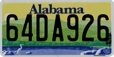 AL license plate 64DA926