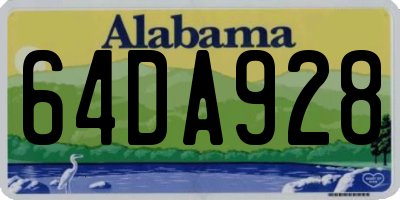 AL license plate 64DA928