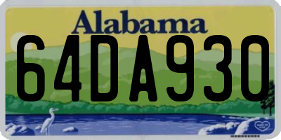 AL license plate 64DA930