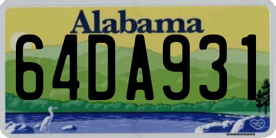 AL license plate 64DA931