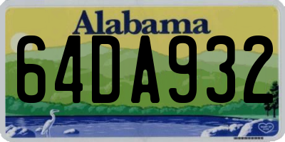 AL license plate 64DA932