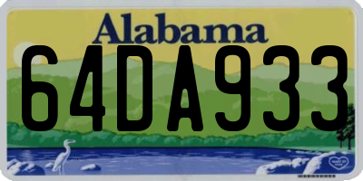 AL license plate 64DA933