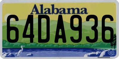AL license plate 64DA936