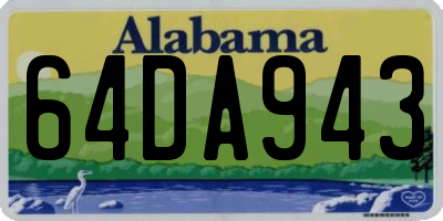 AL license plate 64DA943