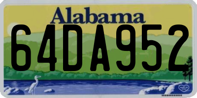 AL license plate 64DA952
