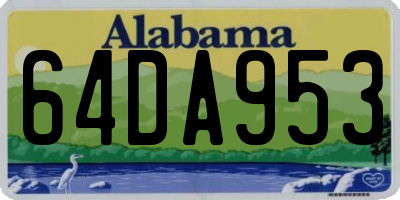 AL license plate 64DA953