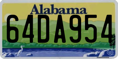 AL license plate 64DA954