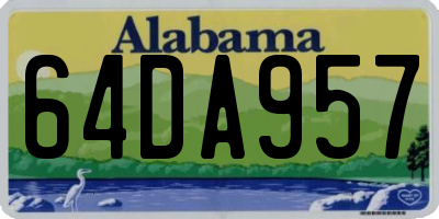AL license plate 64DA957