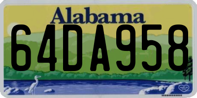 AL license plate 64DA958