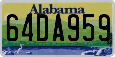 AL license plate 64DA959