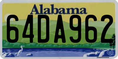 AL license plate 64DA962