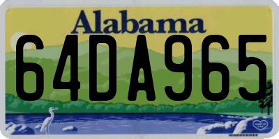 AL license plate 64DA965