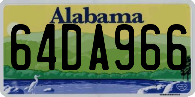 AL license plate 64DA966