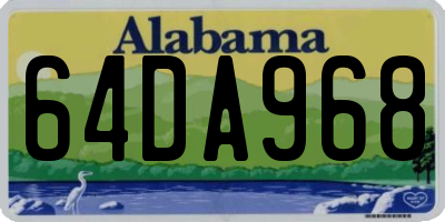 AL license plate 64DA968