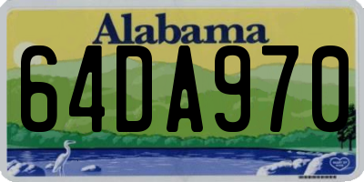 AL license plate 64DA970