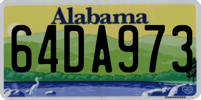 AL license plate 64DA973