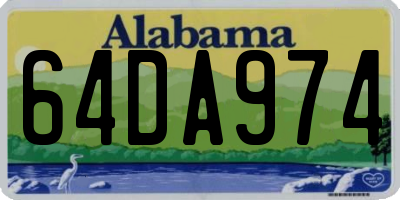 AL license plate 64DA974