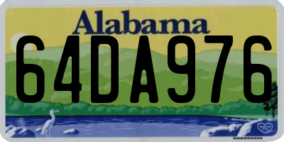 AL license plate 64DA976