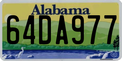 AL license plate 64DA977