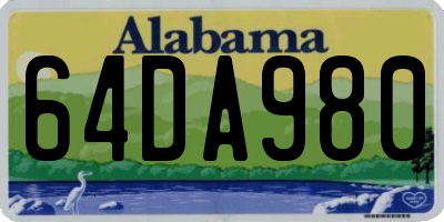 AL license plate 64DA980