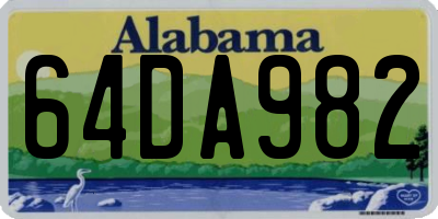 AL license plate 64DA982