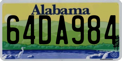 AL license plate 64DA984