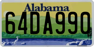 AL license plate 64DA990