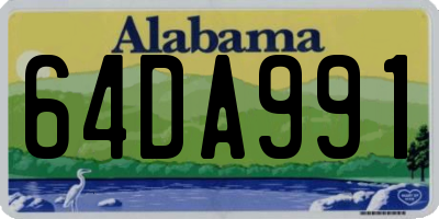 AL license plate 64DA991