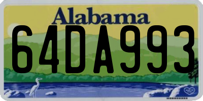 AL license plate 64DA993