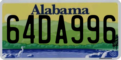 AL license plate 64DA996