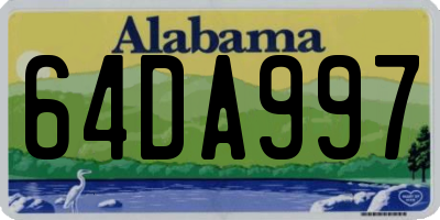 AL license plate 64DA997