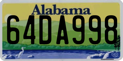 AL license plate 64DA998