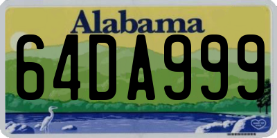 AL license plate 64DA999