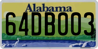 AL license plate 64DB003