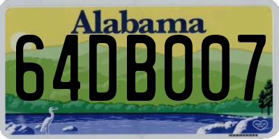 AL license plate 64DB007