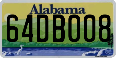 AL license plate 64DB008