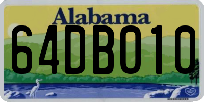 AL license plate 64DB010